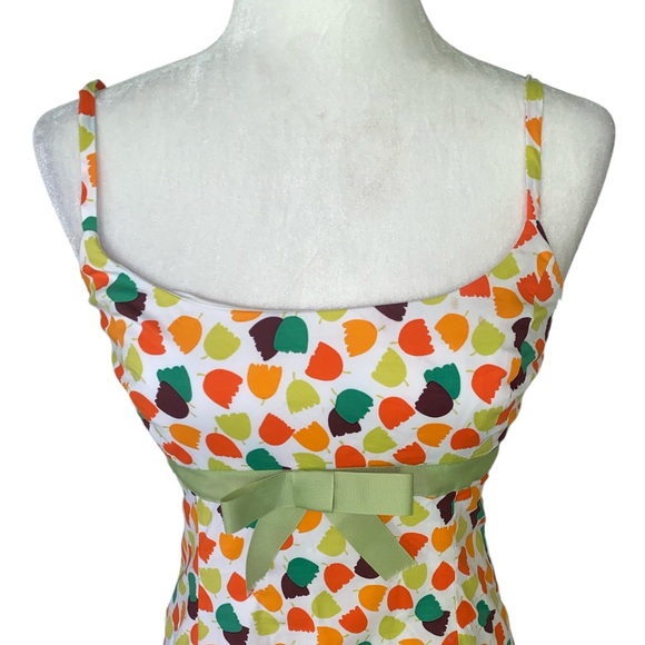 Shoshanna Vintage Tulip Floral Bow Detail Fit & Flare Midi Slip Dress - 6 - Picture 2 of 11